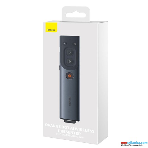 Baseus Orange Dot AI Wireless Presenter – Grey (6M)